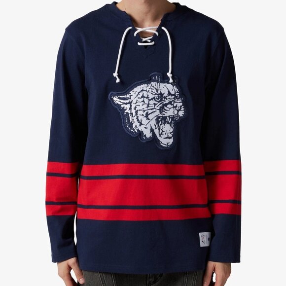 PUMA x Noah Striped V Neck Long Sleeve Hockey Jersey Blue 628196-06 Size 2XL NEW - Picture 9 of 12